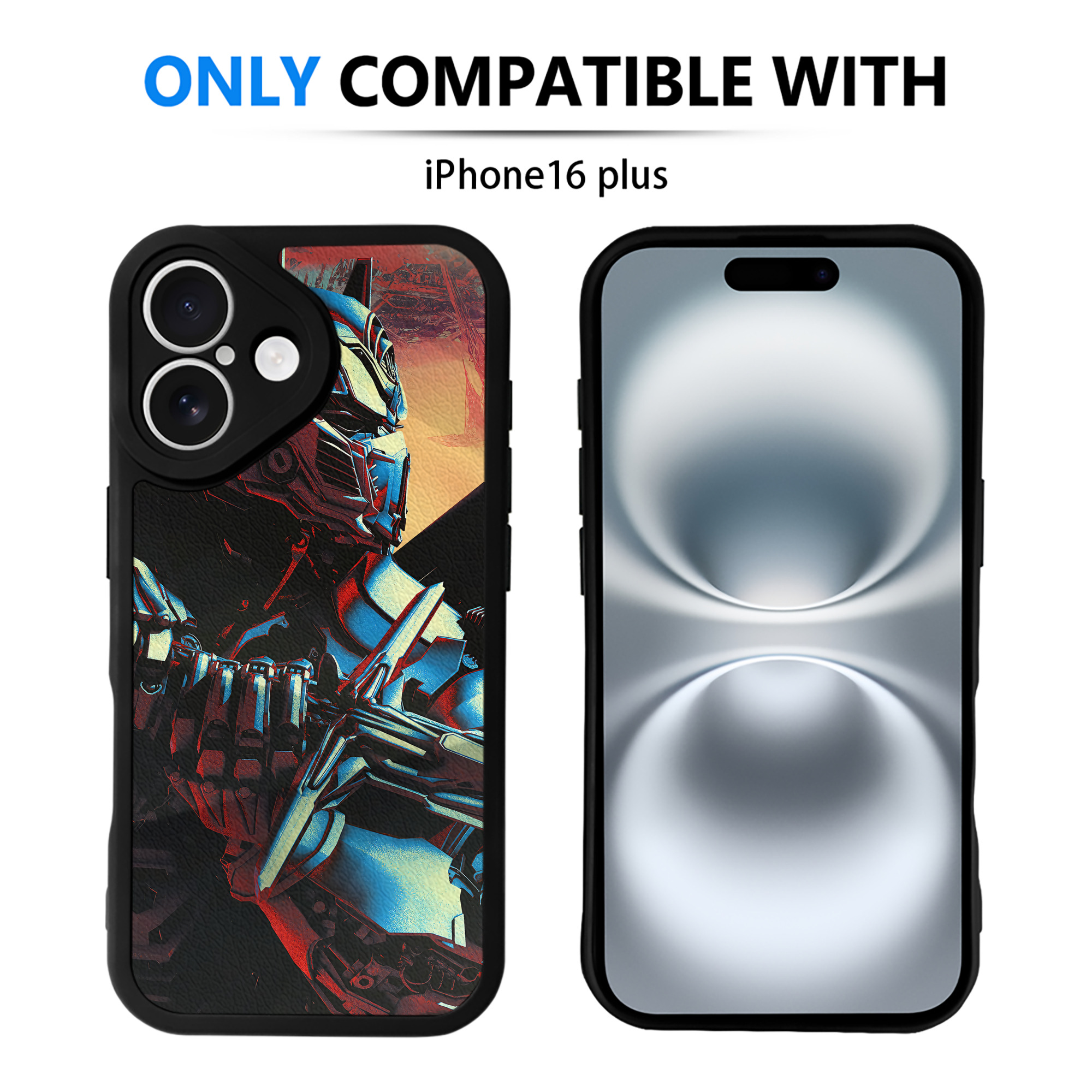 （画像用） Transformers トランスフォーマー 【iPhone 16シリーズ対応】シリコンスマホケース（レザー調） 材質：シリコン